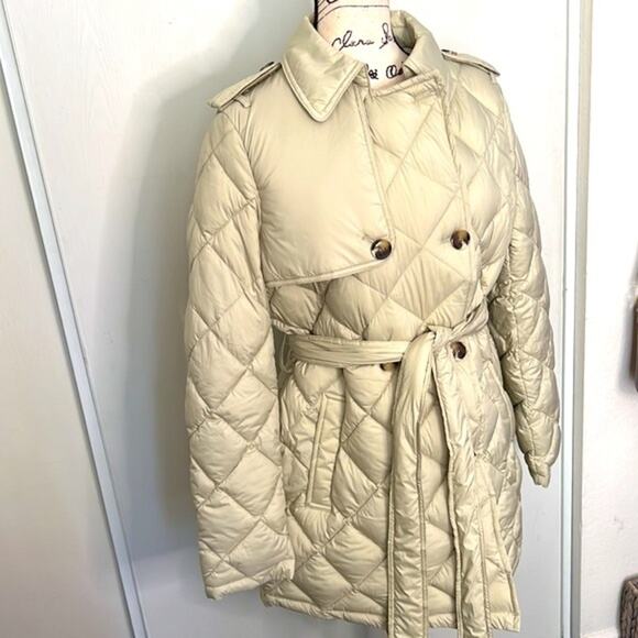 NWT! Sam Edelman Double Breasted Quilted Trench Coat size Large - Picture 2 of 10